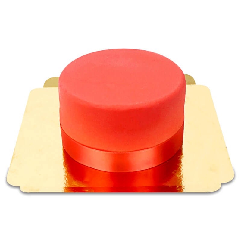 Red Deluxe cake with cake ribbon (Small (18 cm (20 pieces)))
