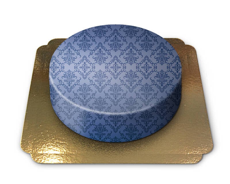 Pattern cake, blue (Small ((18 cm) 6-8 pieces))
