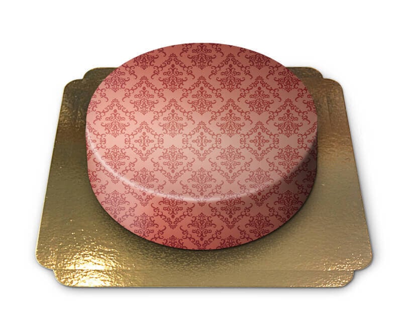 Pattern cake, red (Small ((18 cm) 6-8 pieces))