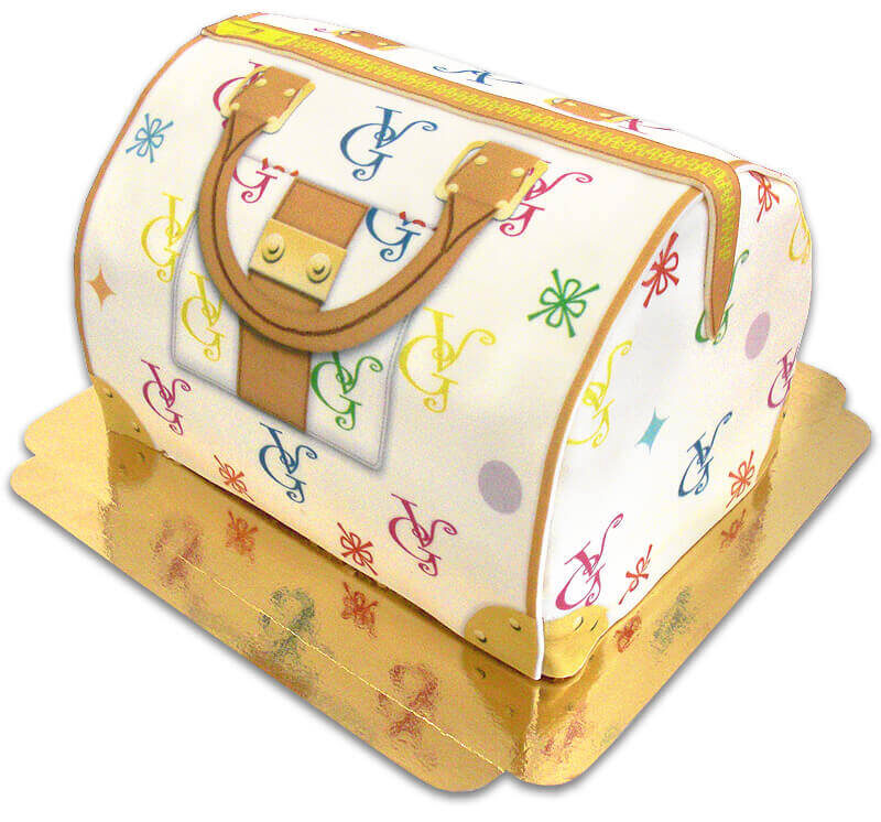 Handbag cake VG, White with colorful details