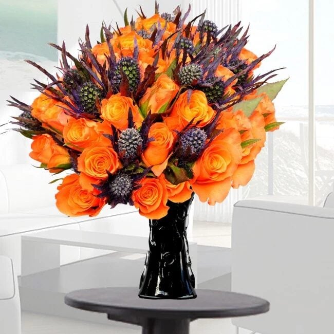 Gorgeous Orange Roses (12 Stems)