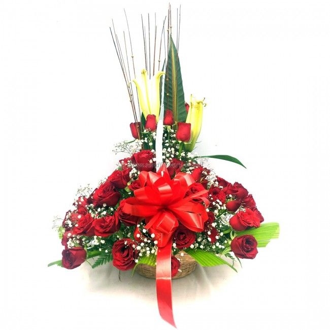 Red Roses Basket