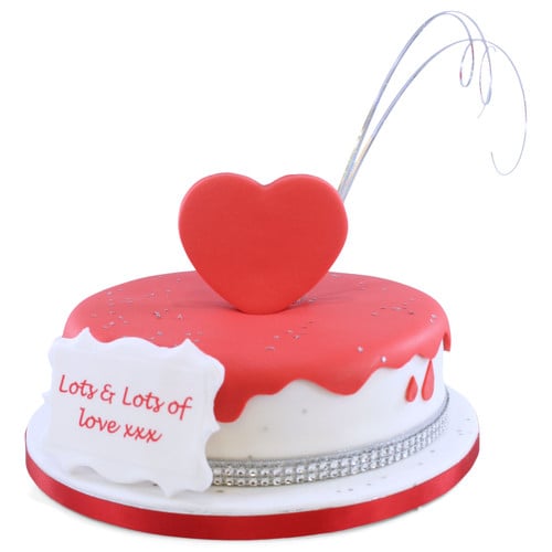 Love You Heart Cake (8 Inch Serves 20)
