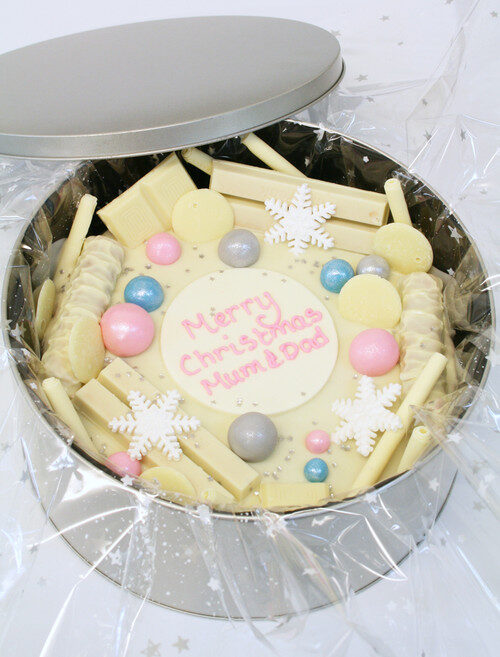White Chocolate Baubles in-a-tin
