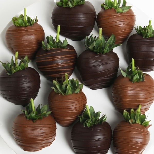 Dark & Milk Chocolate Covered Strawberries - 12 Strawberries