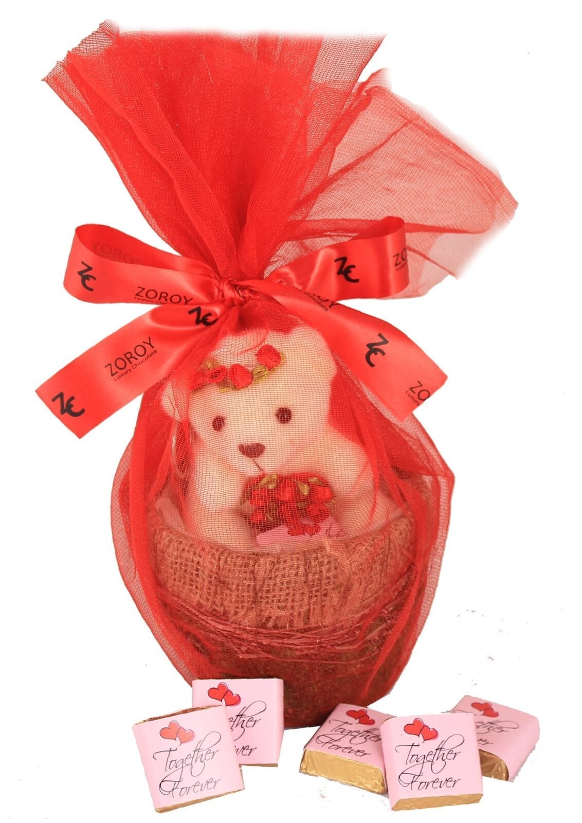 Together Forever Dark Chocolates Teddy In A Basket