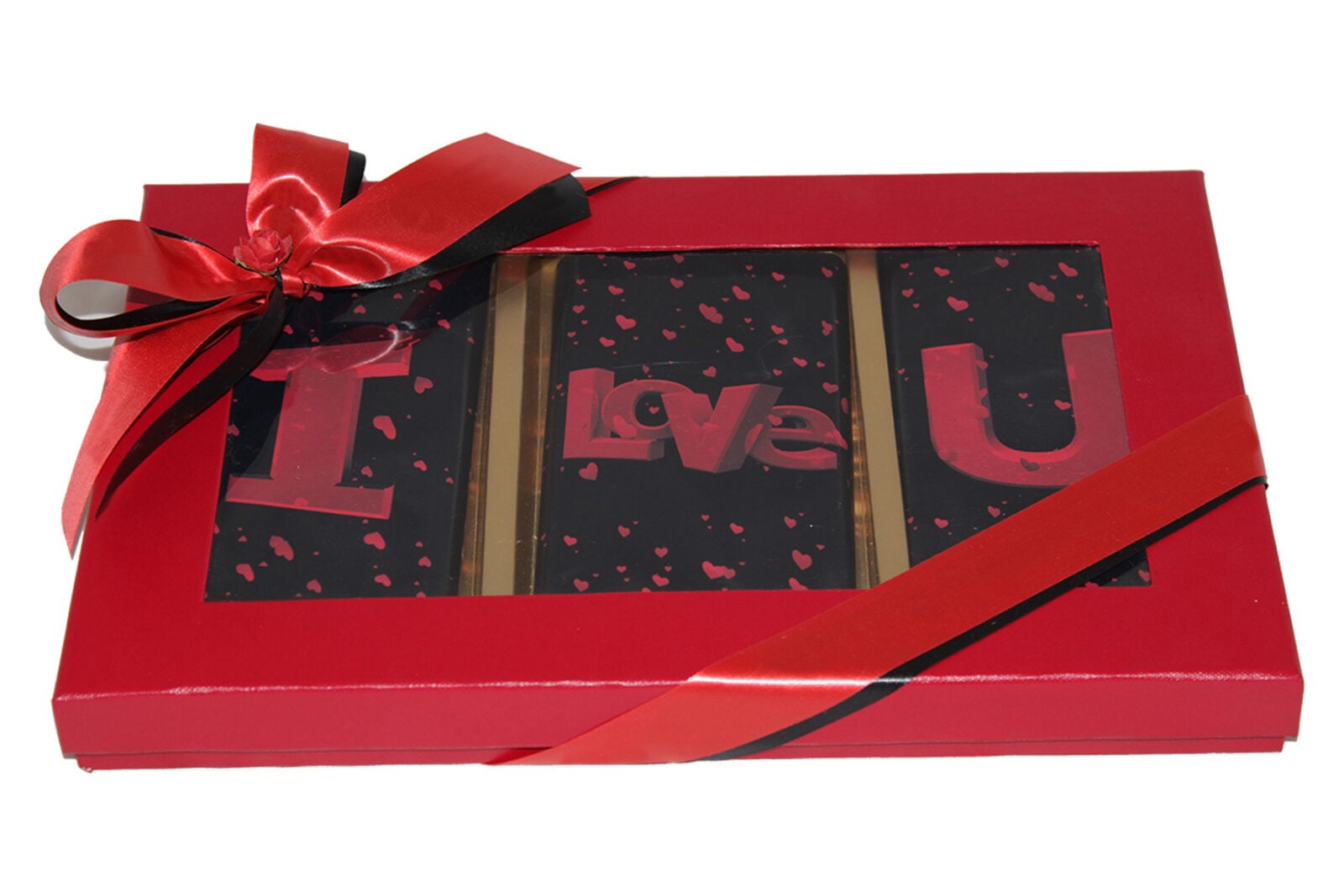 I Love You s et of 3 Belgian Bars- & 70% Dark, roasted almonds and Pure Milk