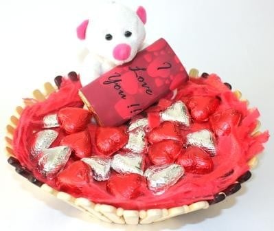 Love Teddy Chocolate Basket