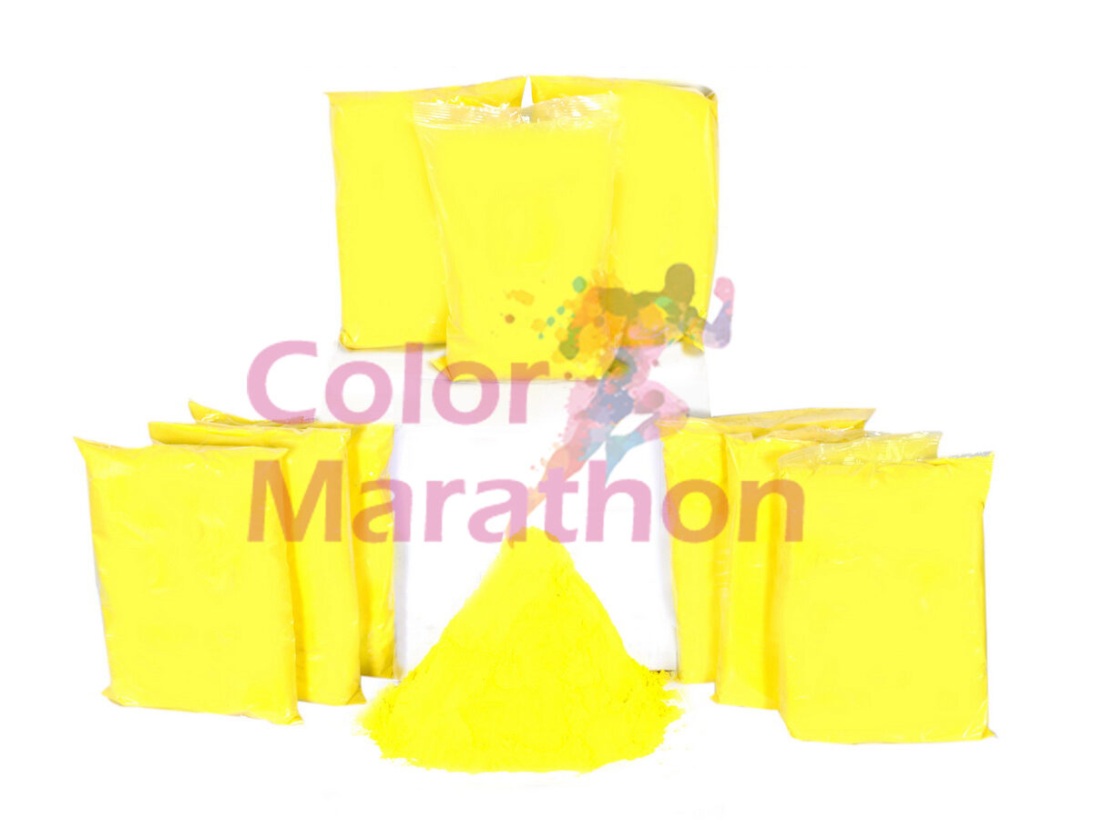 10 pound - 1 Lb Yellow  x 10 Pack   - Colormarathon® Festival  Rangoli Color