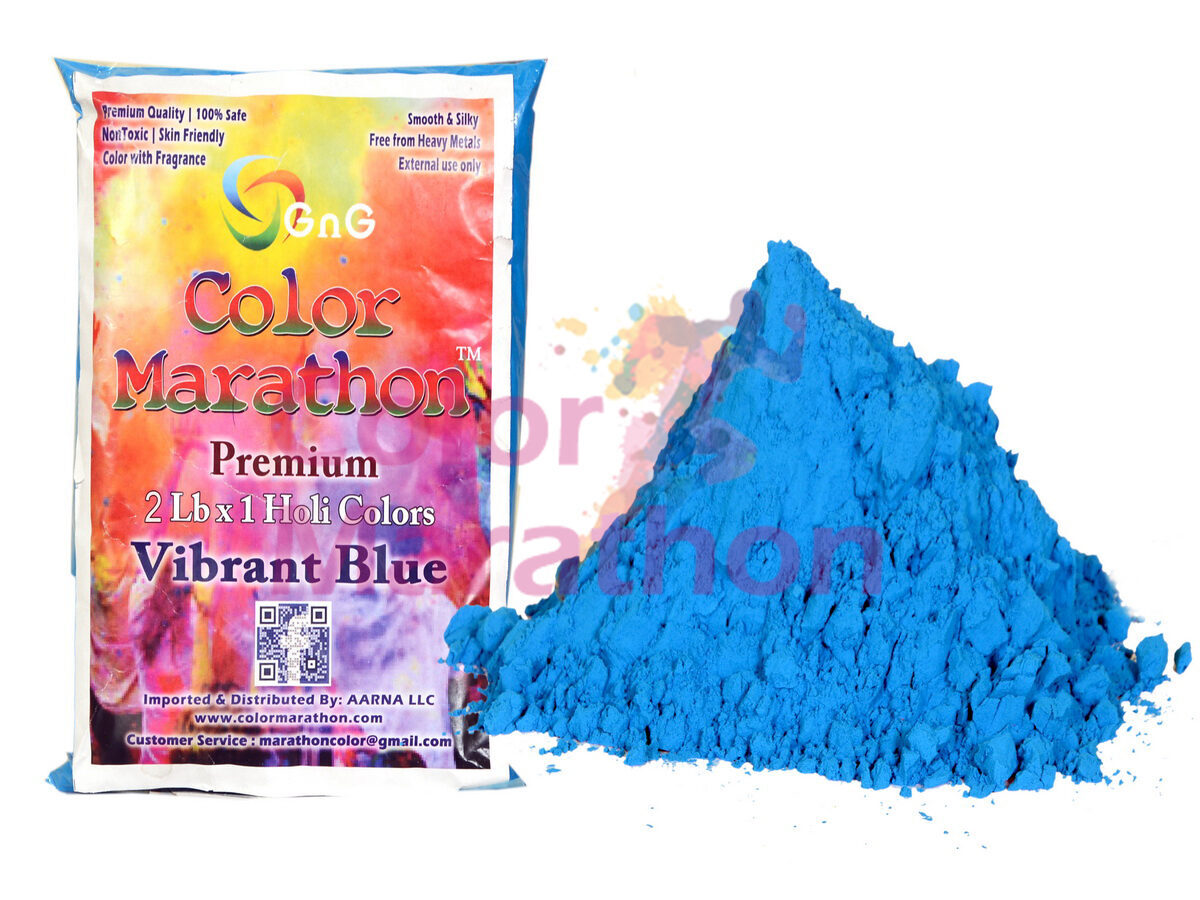2 Lb Pouch - Vibrant Blue -Colormarathon® Premium Quality Rangoli Color Powder