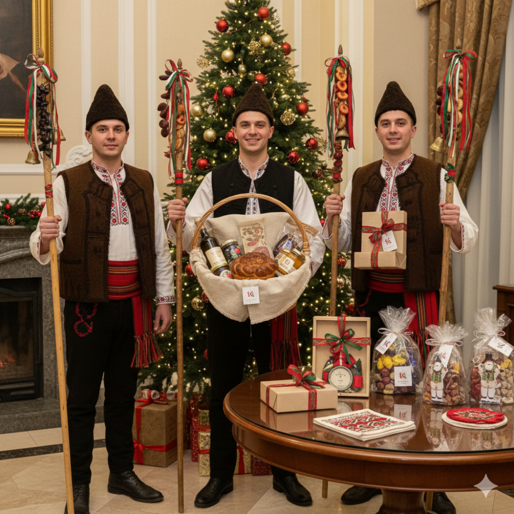 Christmas gifts corporate ideas inspired by Bulgarian Koledari tradition with carolers in traditional dress
